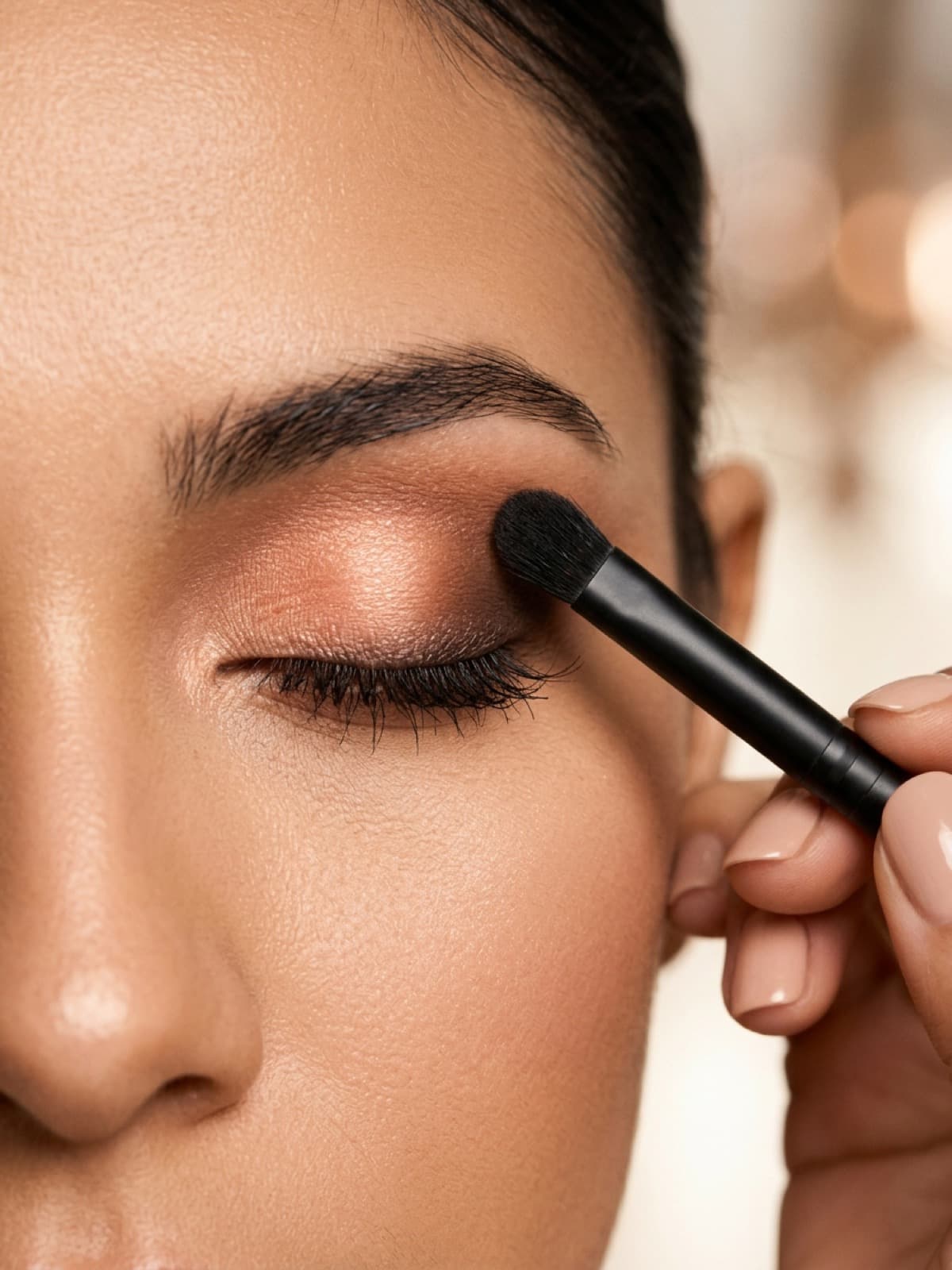 Aplicación de maquillaje profesional de ojos